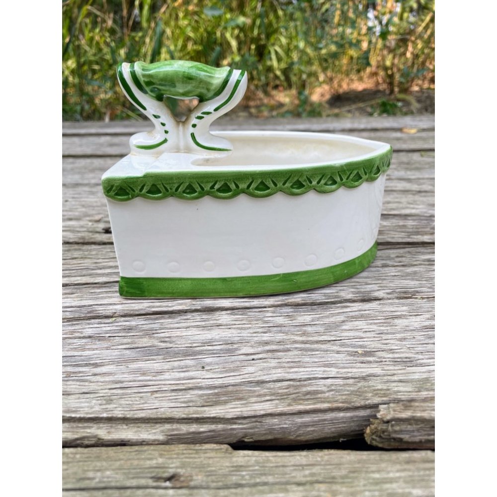 Vintage 1960s Ceramic SAD Iron Planter Vase floral - Picture 13 of 16